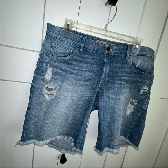 Vintage Guess Distressed Low Rise Jean Shorts - Size 30 - Picture 2 of 9